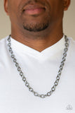 Paparazzi ♥ Courtside Seats - Black Mens Necklace