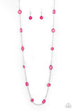 Paparazzi ♥ Glassy Glamorous - Pink ♥ Necklace