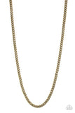 Paparazzi First Rule Of Fight Club - Brass ♥ Mens Necklace