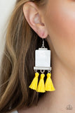 Paparazzi Tassel Retreat - Yellow ♥ Earrings