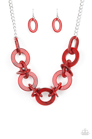 Paparazzi ♥ Chromatic Charm - Red - Necklace