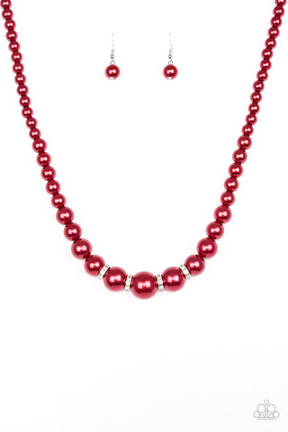 Paparazzi ♥ Party Pearls - Red ♥ Necklace