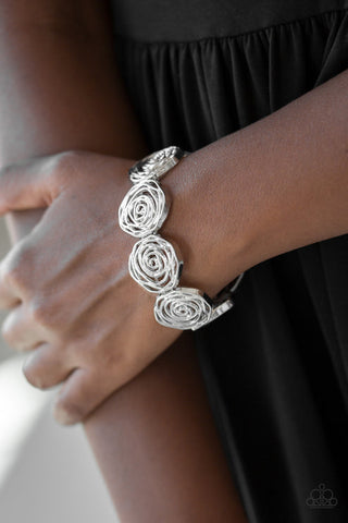 Paparazzi ♥ Beat Around The ROSEBUSH - Silver ♥ Bracelet