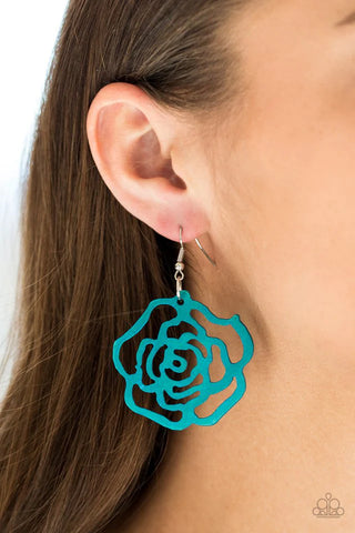 Paparazzi ♥ Island Rose - Blue ♥ Earrings