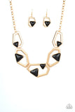 Paparazzi ♥ GEO-ing, GEO-ing, Gone - Gold ♥ Necklace