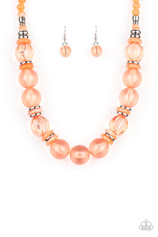 Paparazzi ♥ Bubbly Beauty - Orange ♥ Necklace