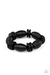 Paparazzi ♥ Caribbean Castaway - Black ♥ Bracelet