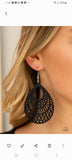 Paparazzi ♥ Shoulda Coulda WOODa - Black ♥ Earrings