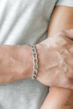 Paparazzi ♥ Goalpost - Silver ♥ Mens Bracelet