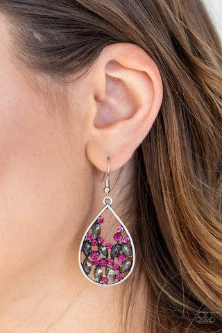 Paparazzi Cash or Crystal? - Pink ♥ Earrings