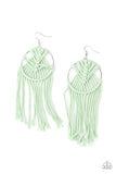 Paparazzi ♥ MACRAME, Myself, and I - Green ♥ Earrings