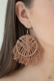 Paparazzi ♥ All About MACRAME - Brown ♥ Earrings