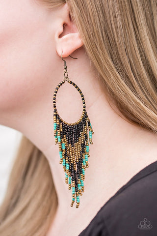 Paparazzi Live Off The BADLANDS - Black ♥ Earrings