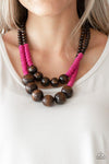 Paparazzi Cancun Cast Away - Pink ♥ Necklace
