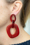 Paparazzi Torrid Tropicana - Red ♥ Post Earrings