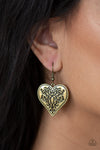 Paparazzi Western Heart - Brass ♥ Earrings