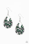 Paparazzi Cash or Crystal? - Green ♥ Earrings