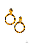 Paparazzi Fish Out Of Water - Yellow ♥ Post Earrings