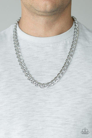 Paparazzi Undefeated - Silver ♥ Mens Necklace