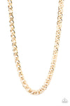 Paparazzi Undefeated - Gold Mens Necklace