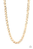 Paparazzi Undefeated - Gold Mens Necklace