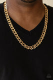 Paparazzi Undefeated - Gold Mens Necklace