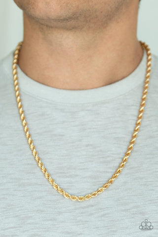 Paparazzi Double Dribble - Gold ♥ Mens Necklace