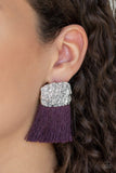 Paparazzi Plume Bloom - Purple ♥ Post Earrings