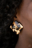 Paparazzi Making HISS-tory - Brown ♥ Post Earrings