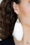 Paparazzi Tassel Temptress - White ♥ Earrings