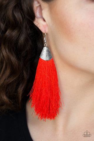 Paparazzi Tassel Temptress - Red ♥ Earrings