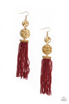 Paparazzi Lotus Gardens - Red ♥ Earrings
