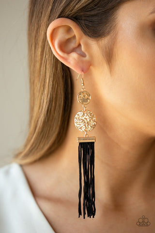 Paparazzi Lotus Gardens - Black Gold ♥ Earrings