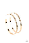 Paparazzi TREAD All About It - Gold Hoop