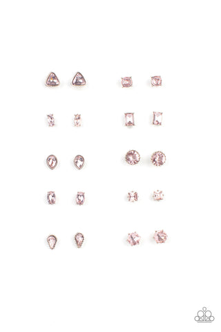 Paparazzi Starlet Shimmer Pink Earring Kit Assorted Pink Rhinestones