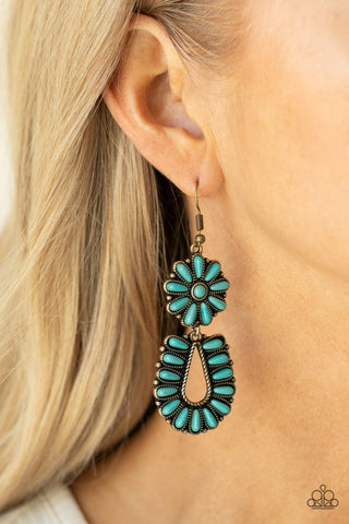 BADLANDS EDEN - BRASS TURQUOISE EARRINGS - PAPARAZZI - 2021 CONVENTION EXCLUSIVE