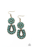 BADLANDS EDEN - BRASS TURQUOISE EARRINGS - PAPARAZZI - 2021 CONVENTION EXCLUSIVE