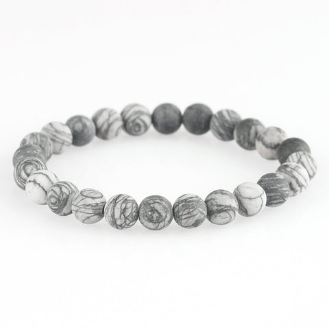 Oblivion - Natural Gray Stone Stretchy Bracelet