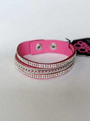 Paparazzi Unstoppable - Pink - Wrap Snap Bracelet
